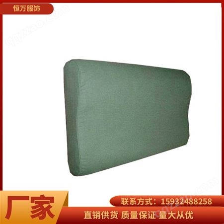 恒万 硬质棉定型军绿色宿舍枕头厂家批发 波浪形枕芯
