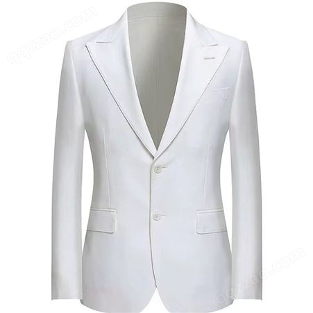 纯羊毛新郎结婚西服套装礼服白色男士宴会婚礼西装定制