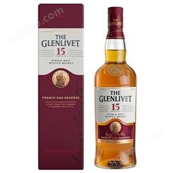 格兰威特15年（Glenlivet） 陈酿苏格兰 单一麦芽 威士忌洋酒700ml 重庆批发