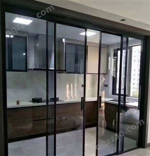 新时兴 加工定制 超白玻璃厨房门 阳台客厅钛镁合金移门 极窄推拉门